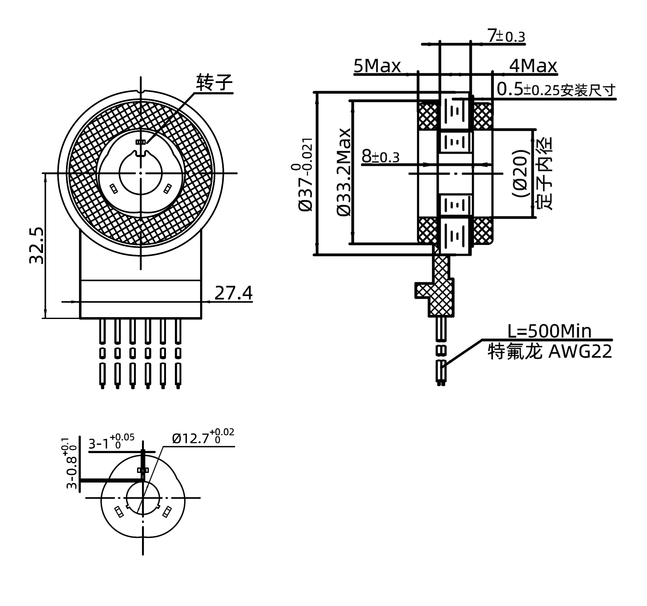 磁阻式旋变J37XU7103-旋转变压器